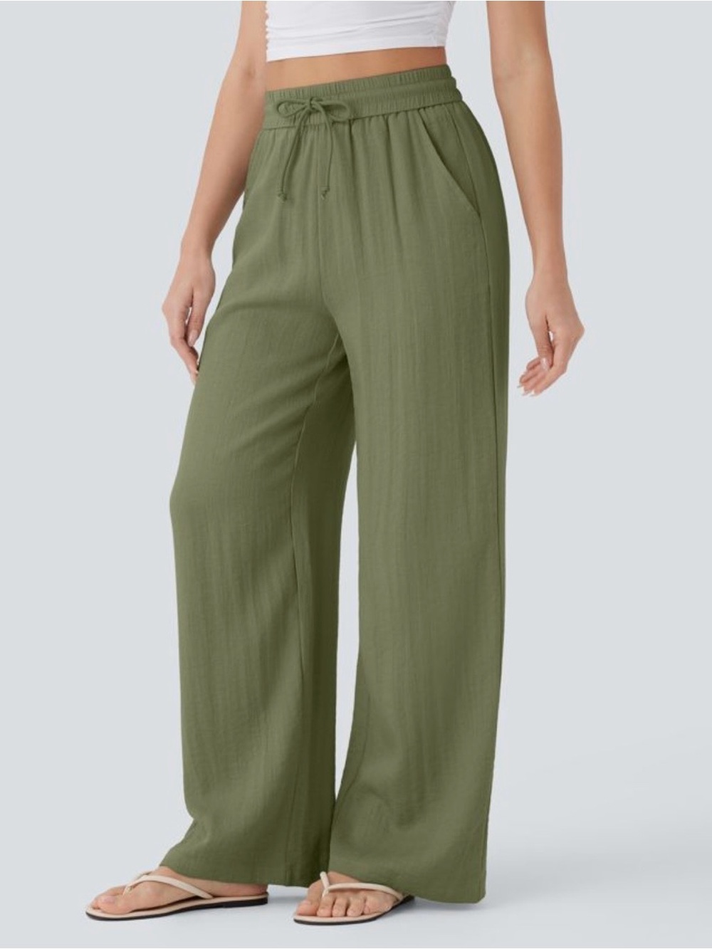 HALARA Olive Green Wide Leg Pants